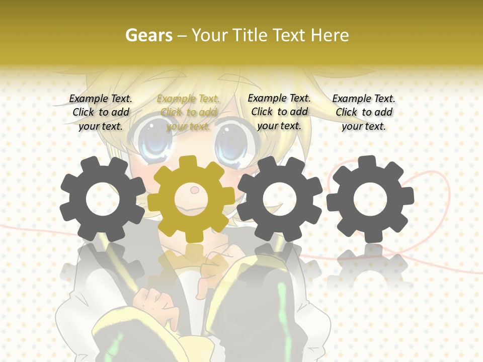 A Cartoon Character With Blue Eyes And Blonde Hair PowerPoint Template