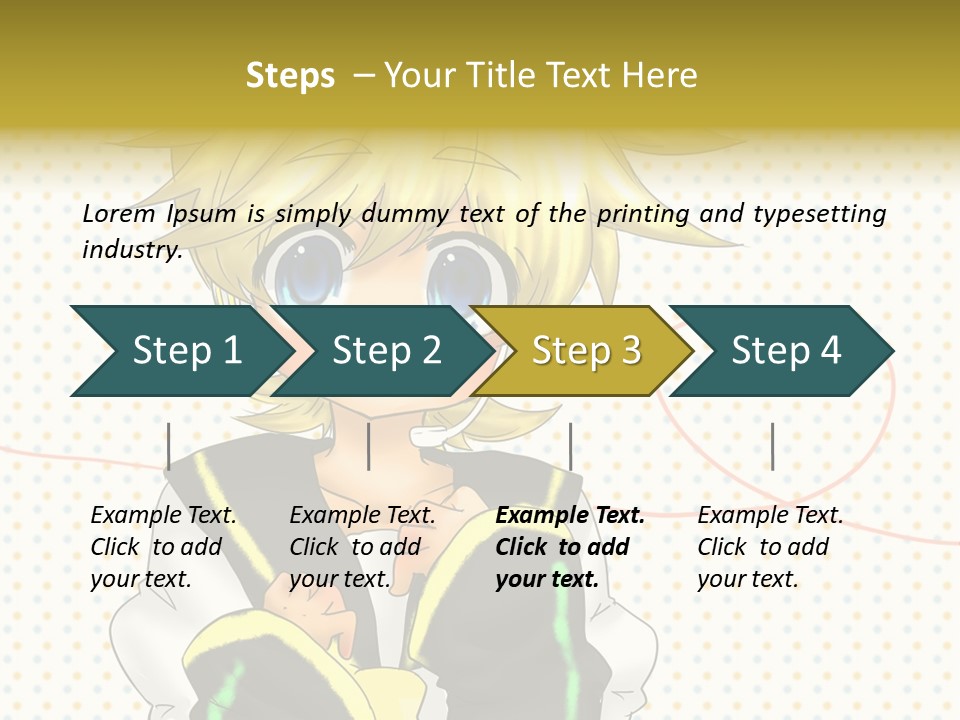 A Cartoon Character With Blue Eyes And Blonde Hair PowerPoint Template