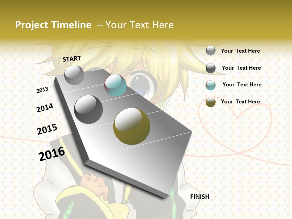 A Cartoon Character With Blue Eyes And Blonde Hair PowerPoint Template