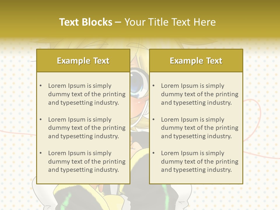 A Cartoon Character With Blue Eyes And Blonde Hair PowerPoint Template