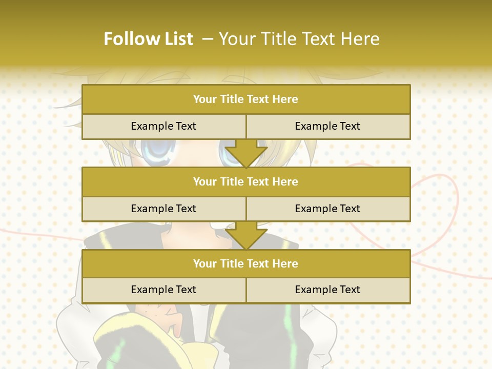 A Cartoon Character With Blue Eyes And Blonde Hair PowerPoint Template