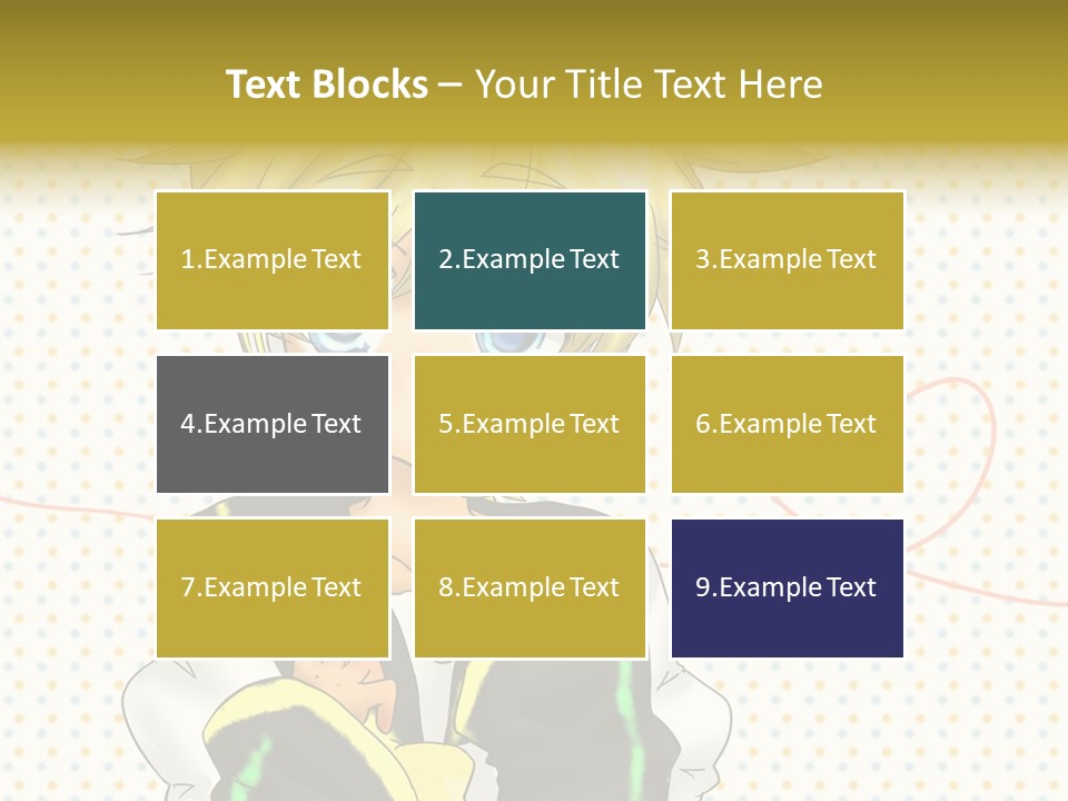 A Cartoon Character With Blue Eyes And Blonde Hair PowerPoint Template