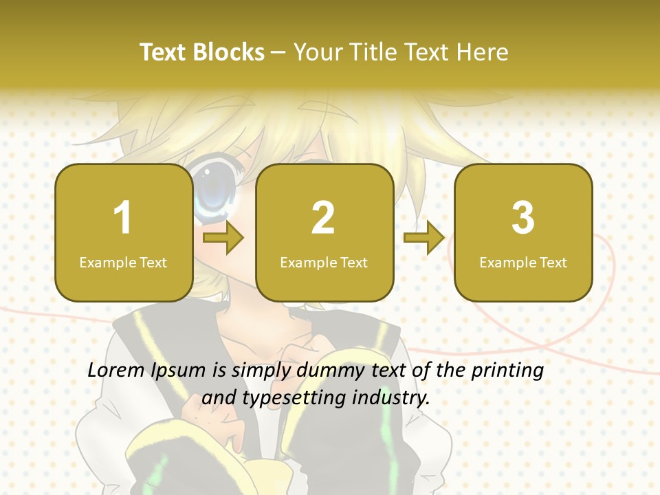 A Cartoon Character With Blue Eyes And Blonde Hair PowerPoint Template