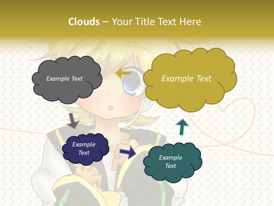 A Cartoon Character With Blue Eyes And Blonde Hair PowerPoint Template