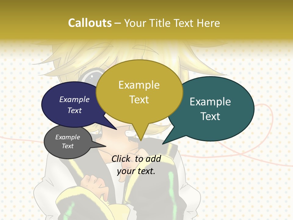 A Cartoon Character With Blue Eyes And Blonde Hair PowerPoint Template