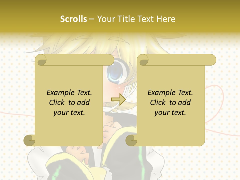 A Cartoon Character With Blue Eyes And Blonde Hair PowerPoint Template