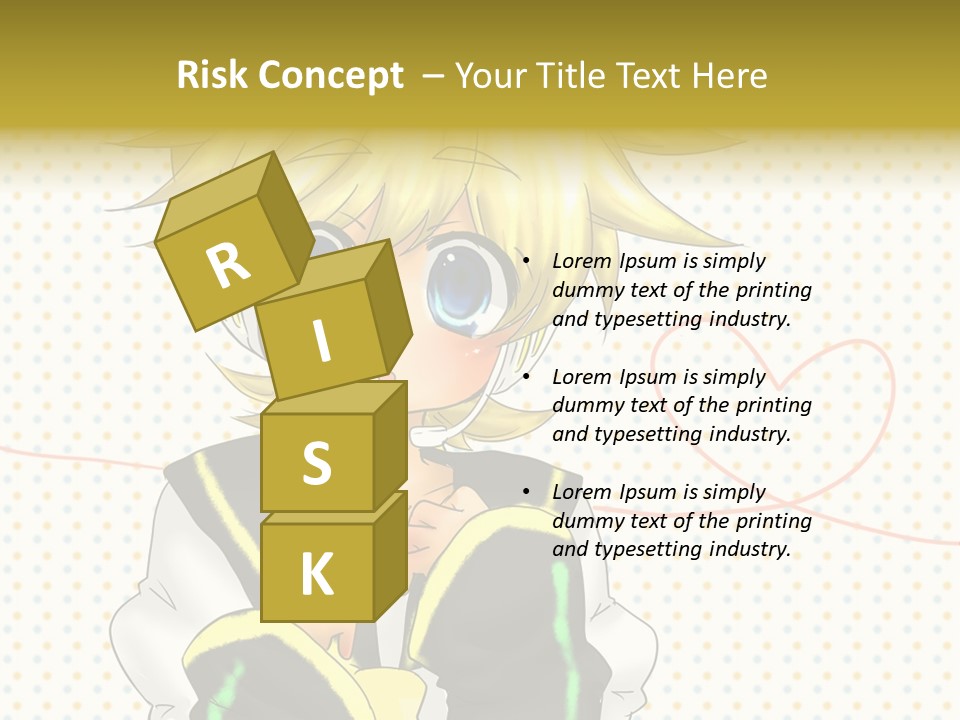 A Cartoon Character With Blue Eyes And Blonde Hair PowerPoint Template