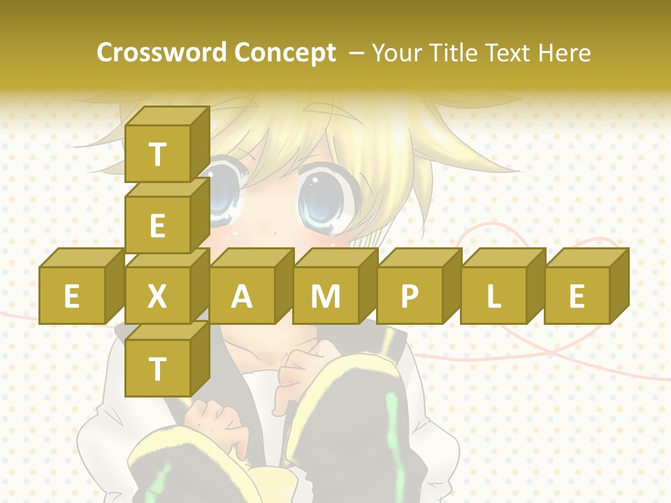 A Cartoon Character With Blue Eyes And Blonde Hair PowerPoint Template