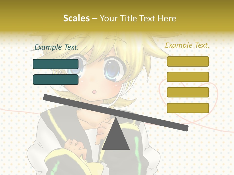 A Cartoon Character With Blue Eyes And Blonde Hair PowerPoint Template