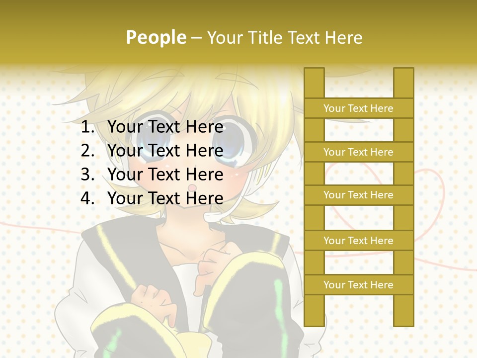 A Cartoon Character With Blue Eyes And Blonde Hair PowerPoint Template