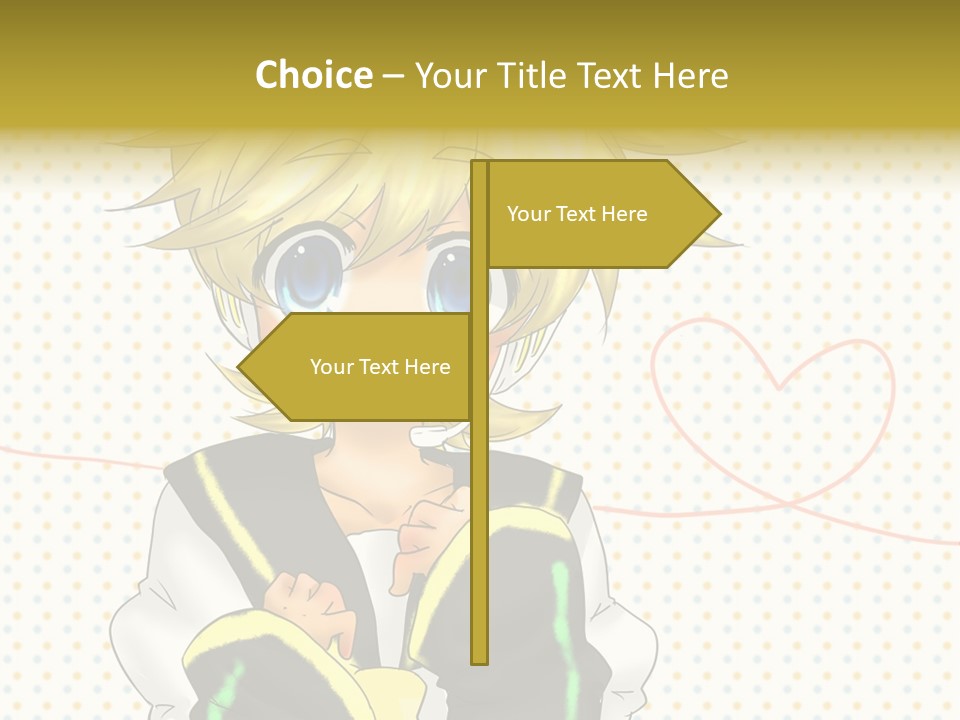 A Cartoon Character With Blue Eyes And Blonde Hair PowerPoint Template