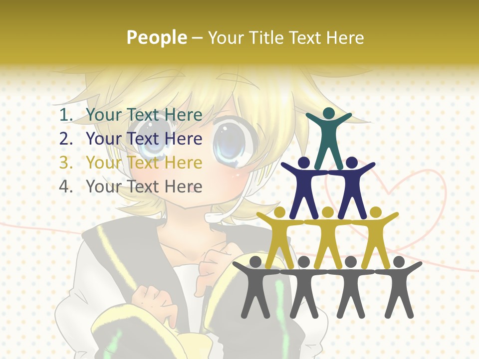 A Cartoon Character With Blue Eyes And Blonde Hair PowerPoint Template