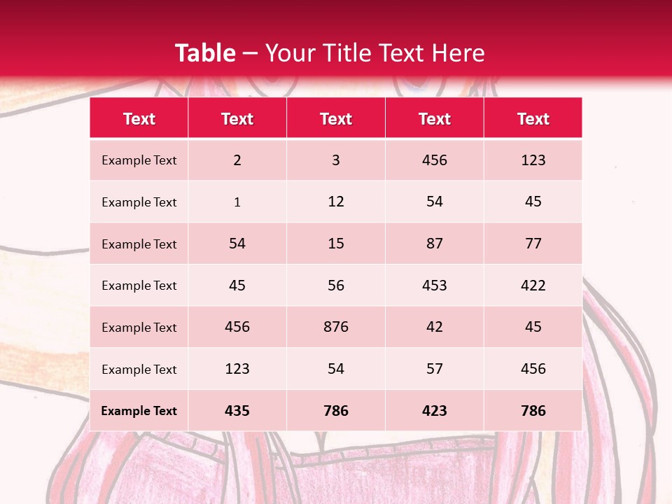 A Drawing Of A Girl With Long Pink Hair PowerPoint Template