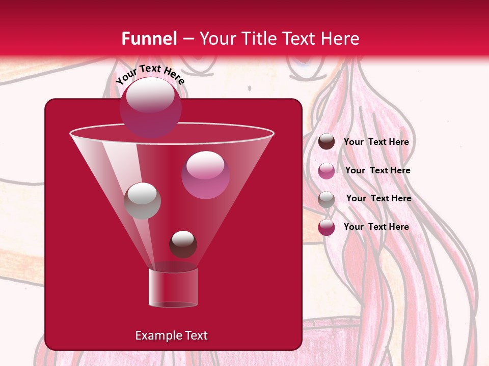 A Drawing Of A Girl With Long Pink Hair PowerPoint Template