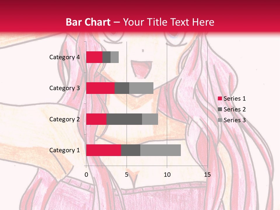 A Drawing Of A Girl With Long Pink Hair PowerPoint Template