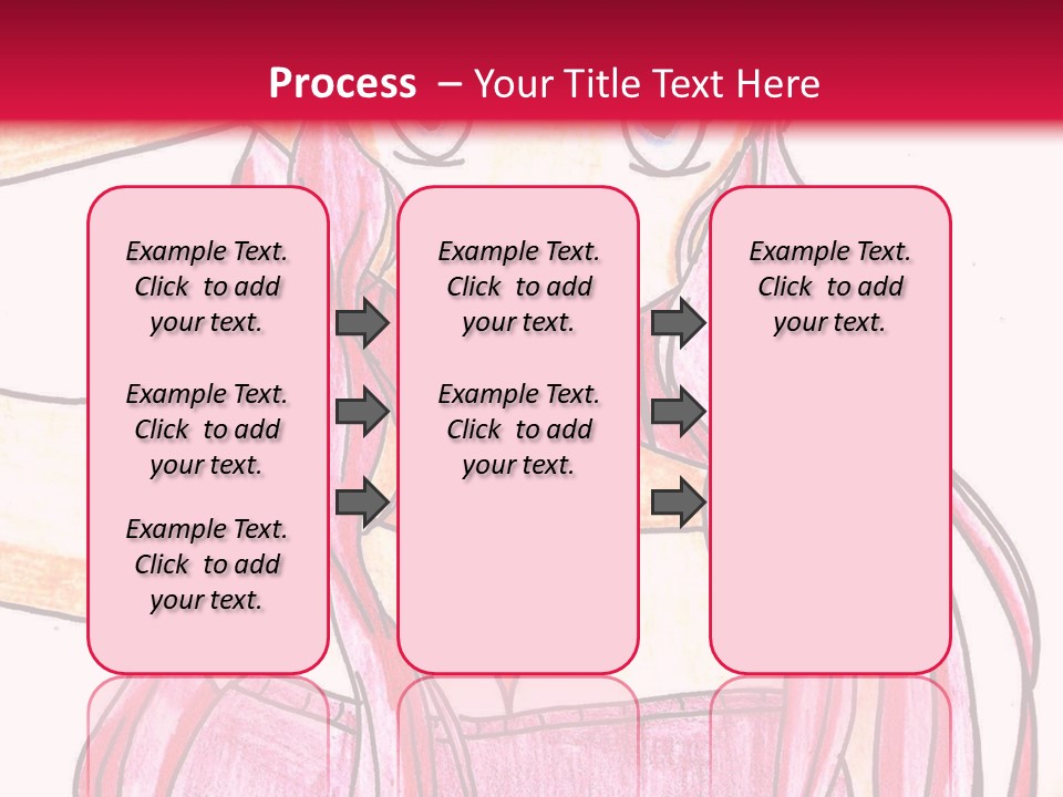 A Drawing Of A Girl With Long Pink Hair PowerPoint Template