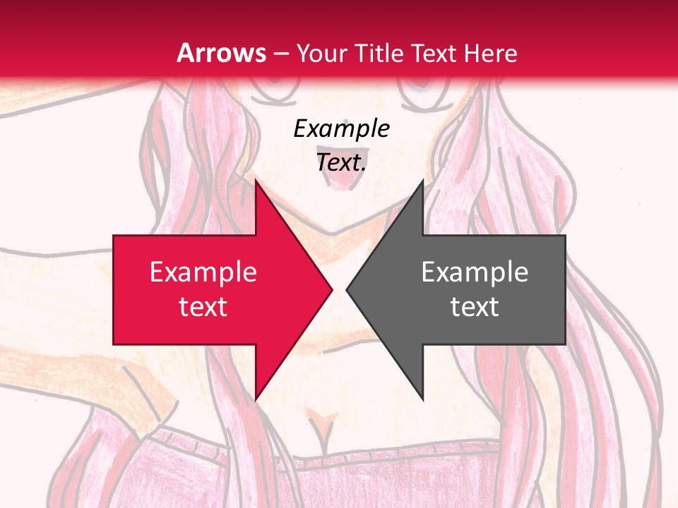 A Drawing Of A Girl With Long Pink Hair PowerPoint Template