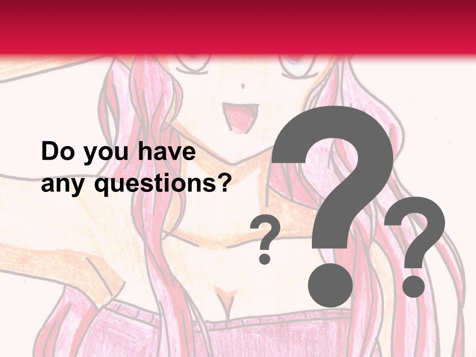 A Drawing Of A Girl With Long Pink Hair PowerPoint Template