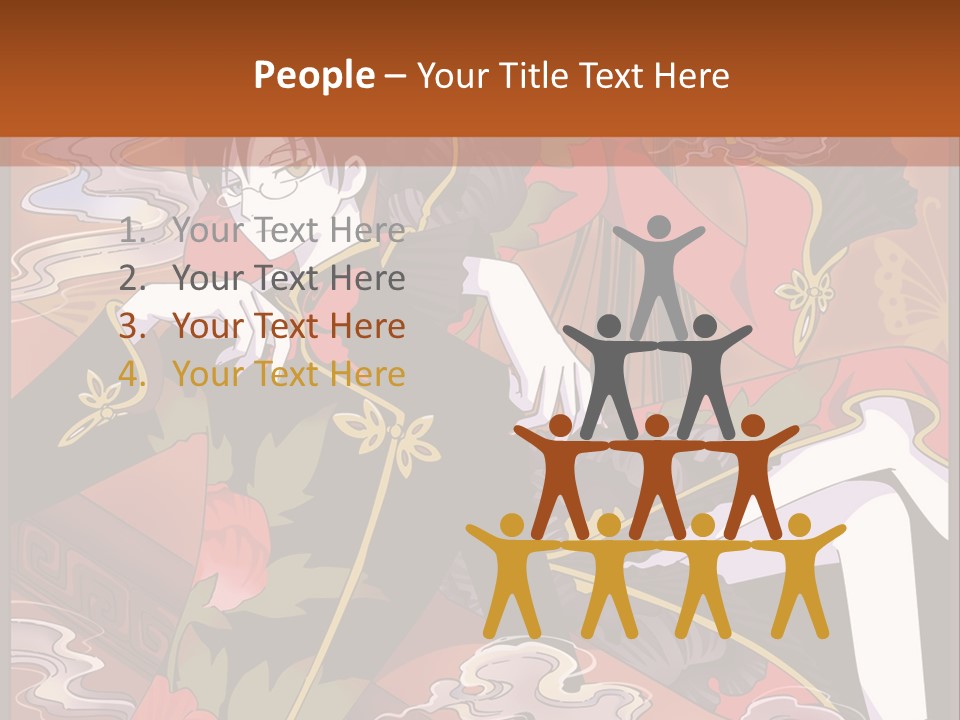 A Couple Of People Sitting On Top Of A Table PowerPoint Template