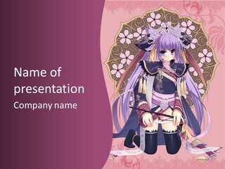 A Girl With A Sword In Her Hand Powerpoint Presentation PowerPoint Template