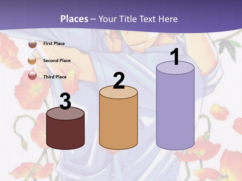 A Man And A Woman Hugging In Front Of Flowers PowerPoint Template