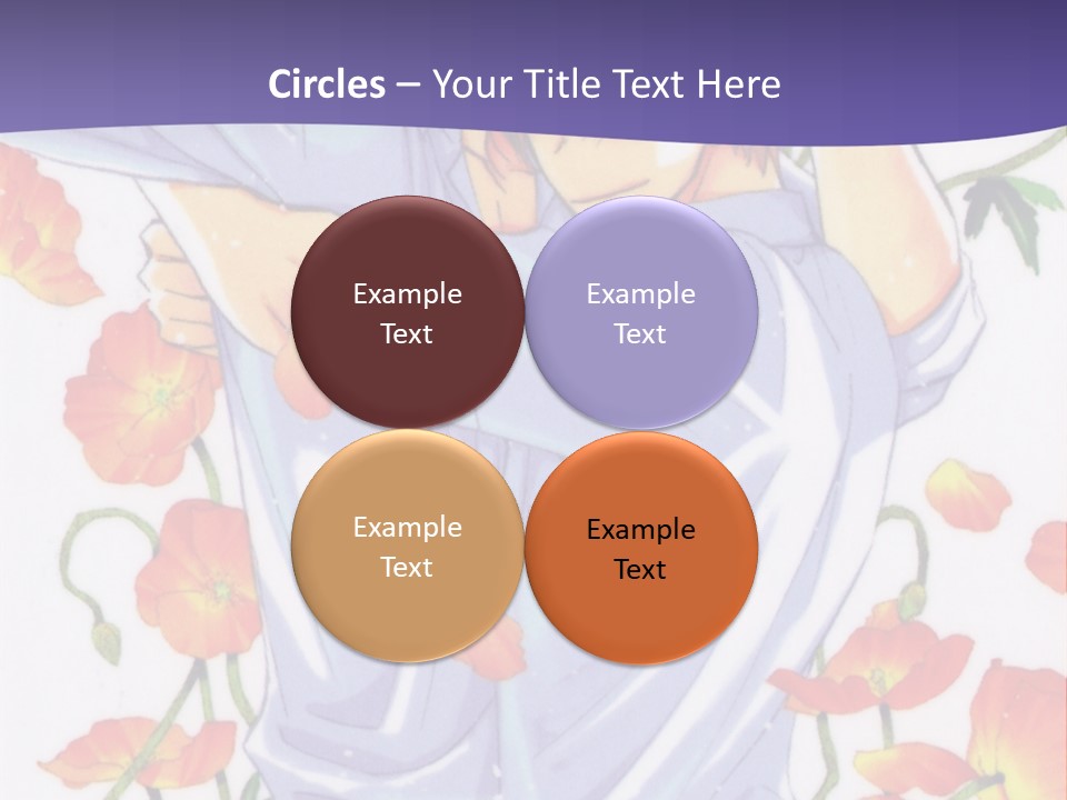 A Man And A Woman Hugging In Front Of Flowers PowerPoint Template