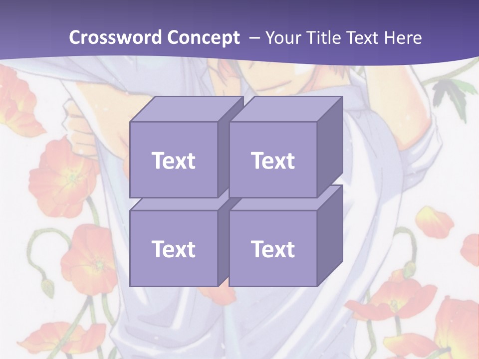 A Man And A Woman Hugging In Front Of Flowers PowerPoint Template