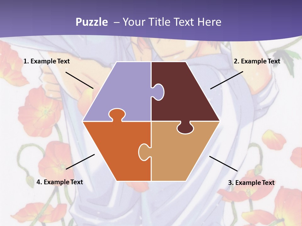 A Man And A Woman Hugging In Front Of Flowers PowerPoint Template