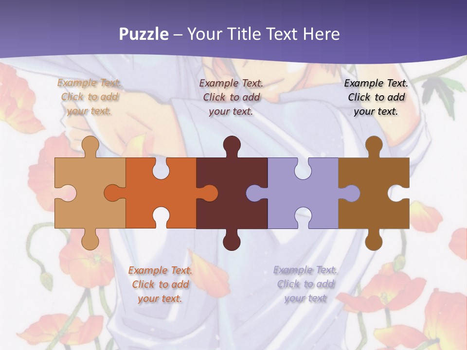 A Man And A Woman Hugging In Front Of Flowers PowerPoint Template