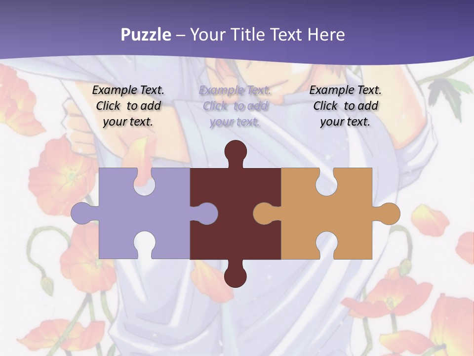 A Man And A Woman Hugging In Front Of Flowers PowerPoint Template