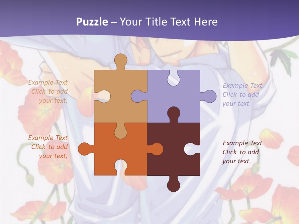 A Man And A Woman Hugging In Front Of Flowers PowerPoint Template