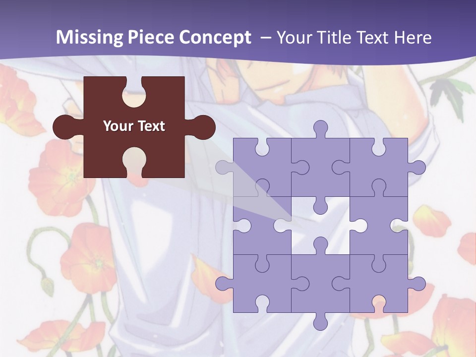 A Man And A Woman Hugging In Front Of Flowers PowerPoint Template