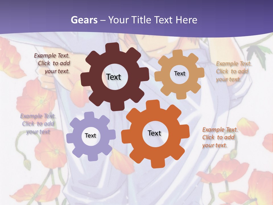 A Man And A Woman Hugging In Front Of Flowers PowerPoint Template