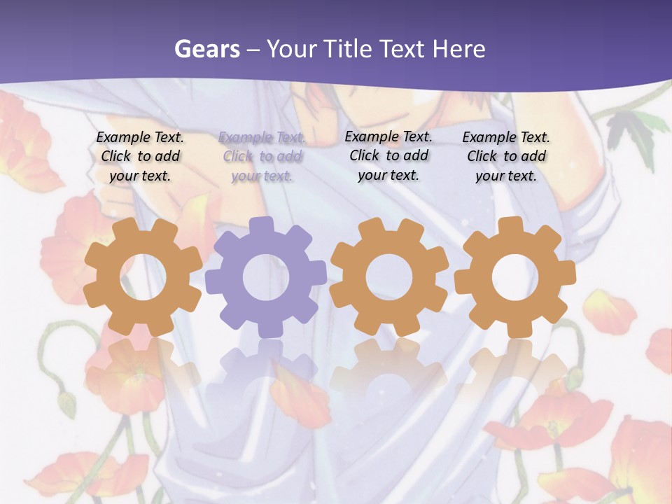 A Man And A Woman Hugging In Front Of Flowers PowerPoint Template