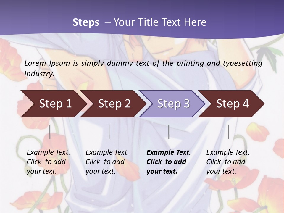 A Man And A Woman Hugging In Front Of Flowers PowerPoint Template