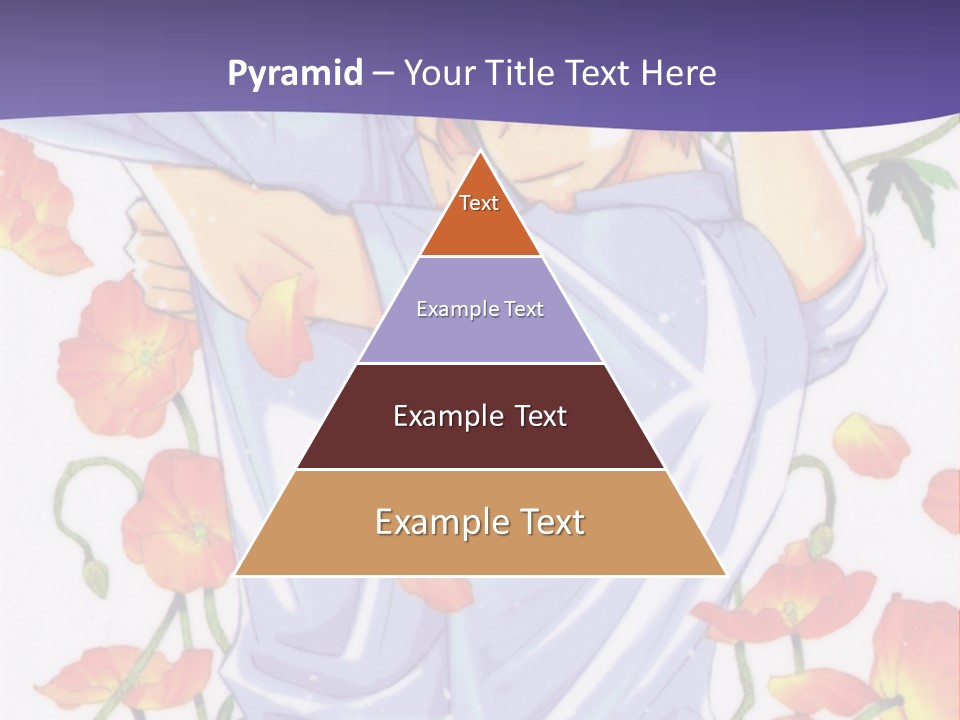 A Man And A Woman Hugging In Front Of Flowers PowerPoint Template