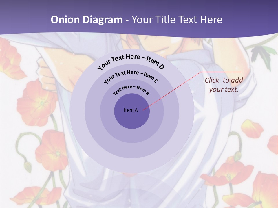 A Man And A Woman Hugging In Front Of Flowers PowerPoint Template