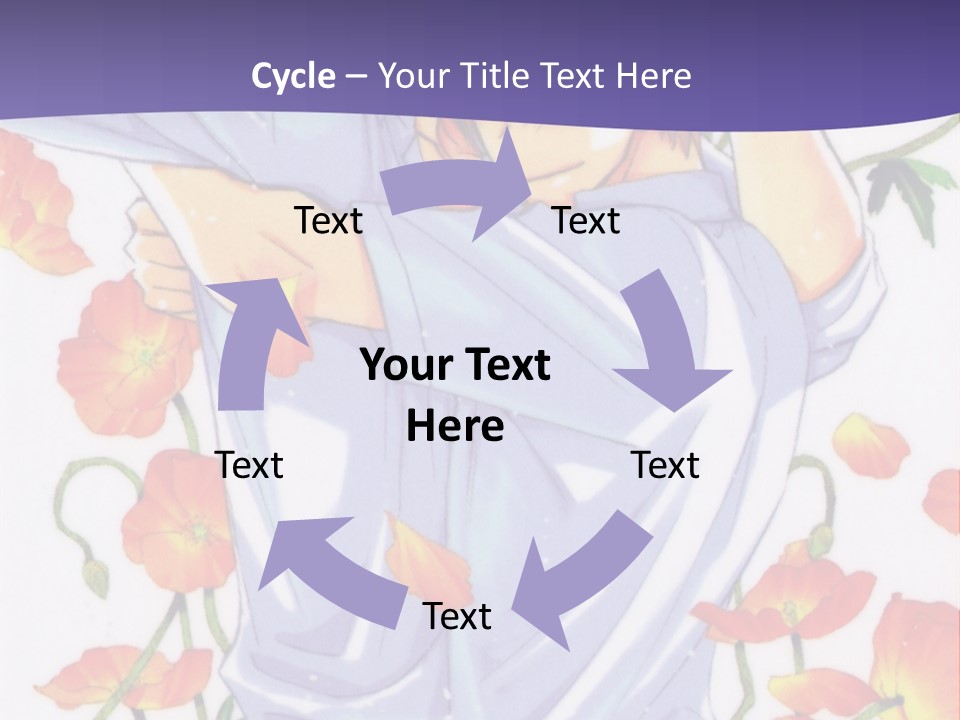 A Man And A Woman Hugging In Front Of Flowers PowerPoint Template