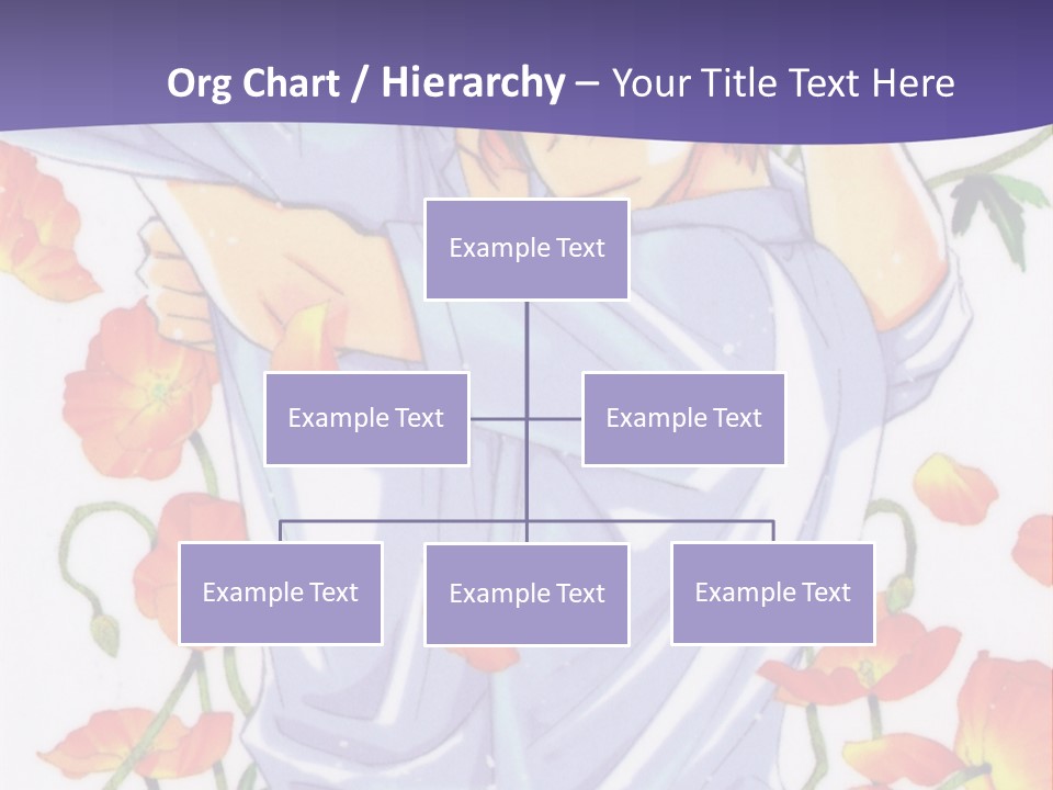 A Man And A Woman Hugging In Front Of Flowers PowerPoint Template