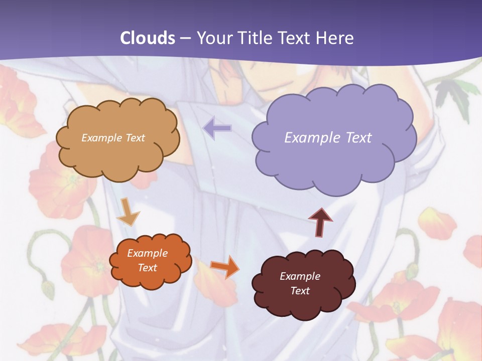 A Man And A Woman Hugging In Front Of Flowers PowerPoint Template