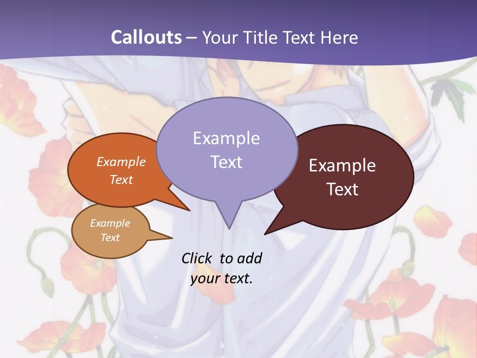 A Man And A Woman Hugging In Front Of Flowers PowerPoint Template