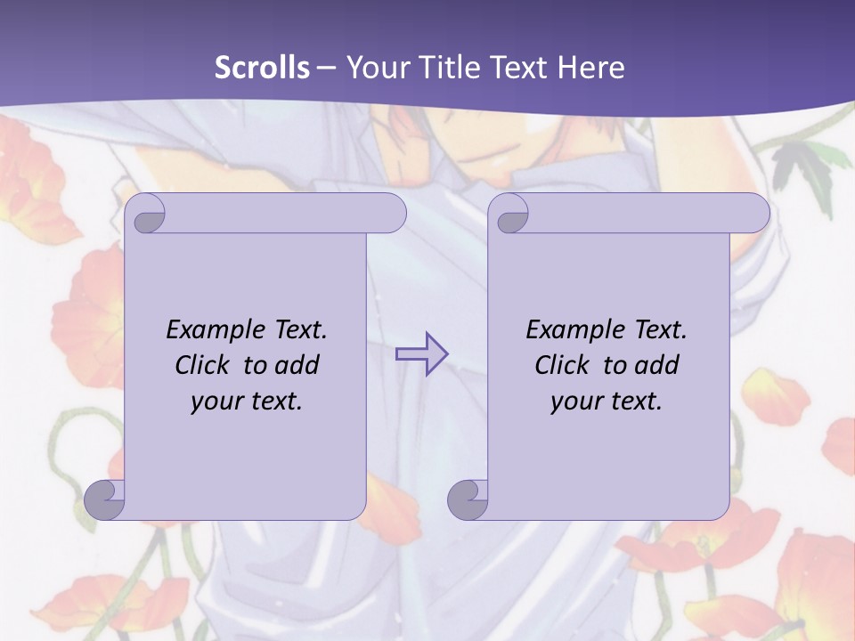 A Man And A Woman Hugging In Front Of Flowers PowerPoint Template