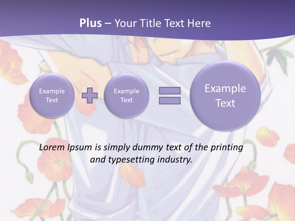 A Man And A Woman Hugging In Front Of Flowers PowerPoint Template