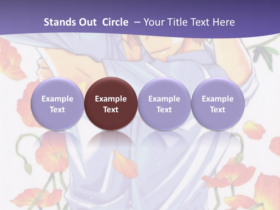 A Man And A Woman Hugging In Front Of Flowers PowerPoint Template