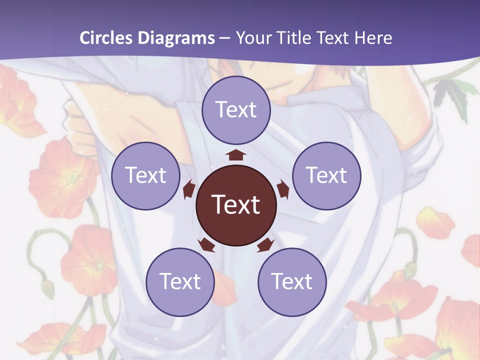 A Man And A Woman Hugging In Front Of Flowers PowerPoint Template