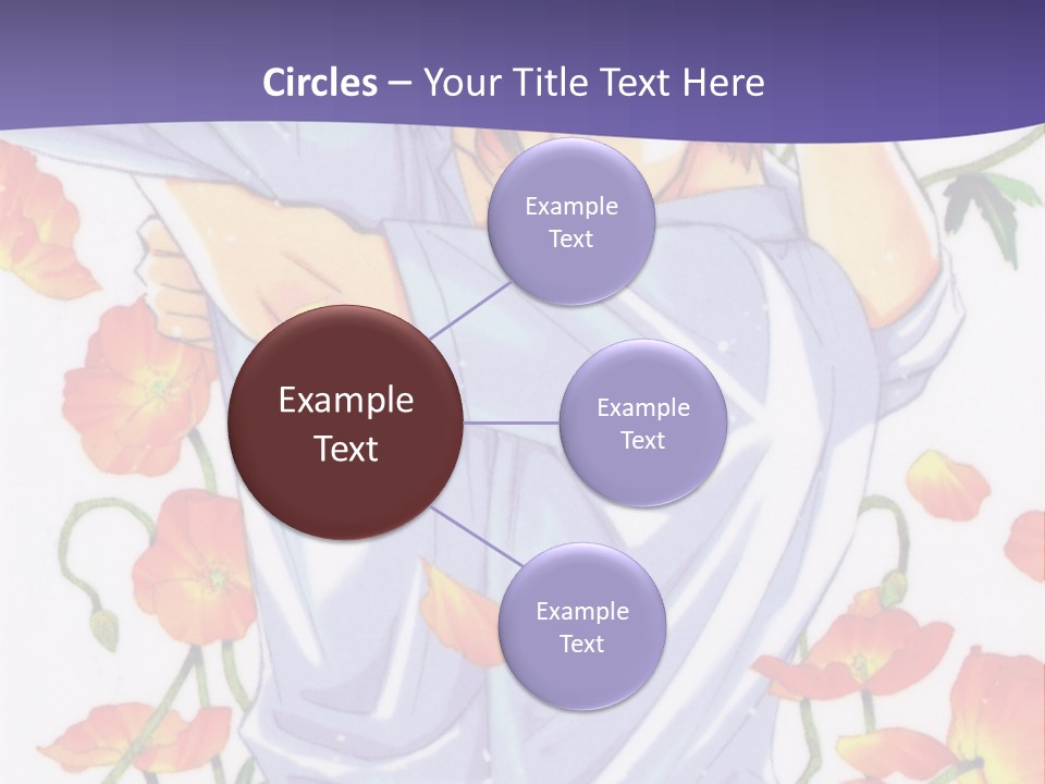 A Man And A Woman Hugging In Front Of Flowers PowerPoint Template