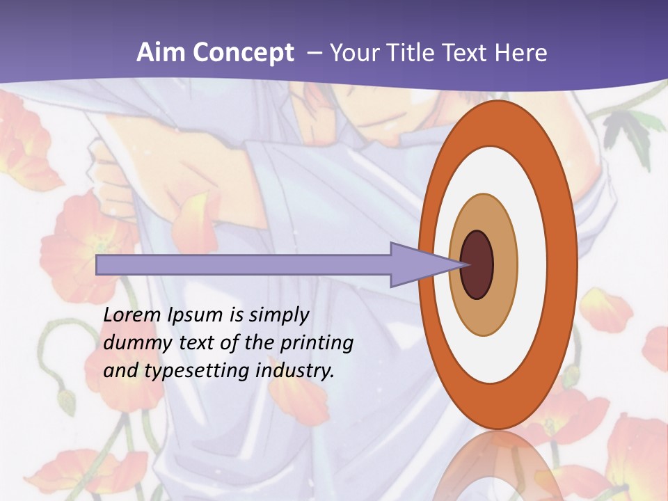 A Man And A Woman Hugging In Front Of Flowers PowerPoint Template