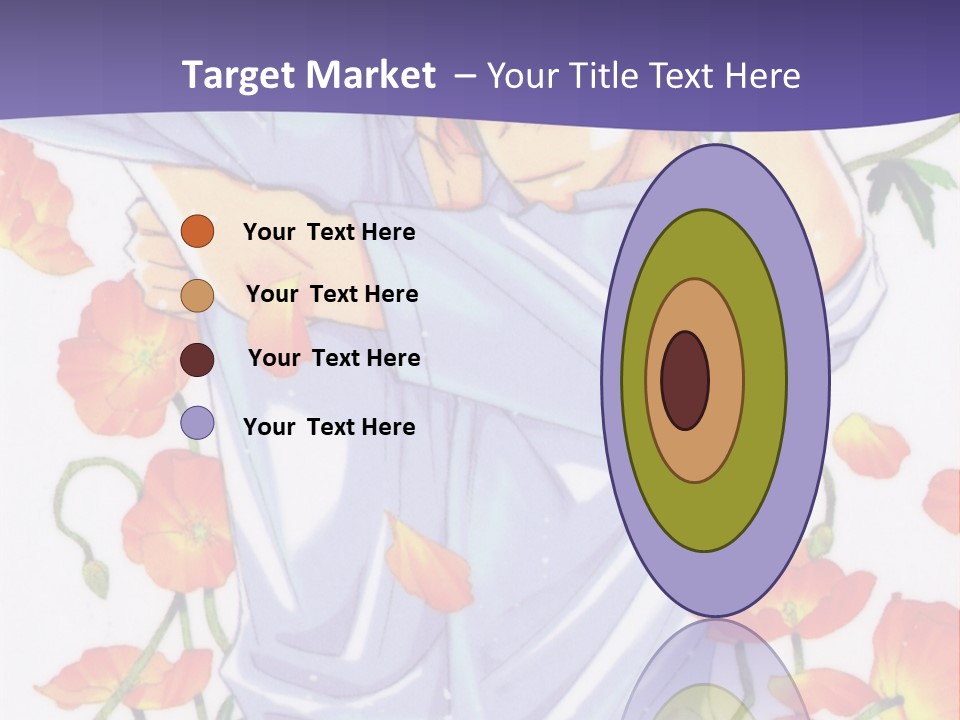 A Man And A Woman Hugging In Front Of Flowers PowerPoint Template