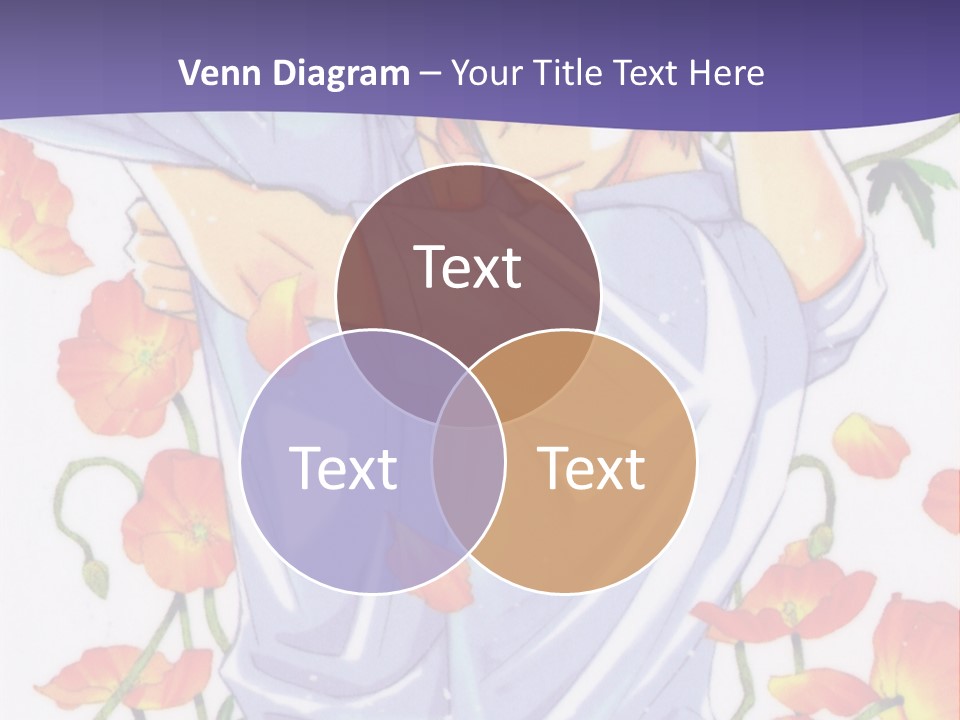 A Man And A Woman Hugging In Front Of Flowers PowerPoint Template