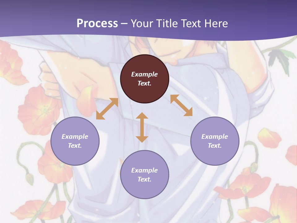 A Man And A Woman Hugging In Front Of Flowers PowerPoint Template